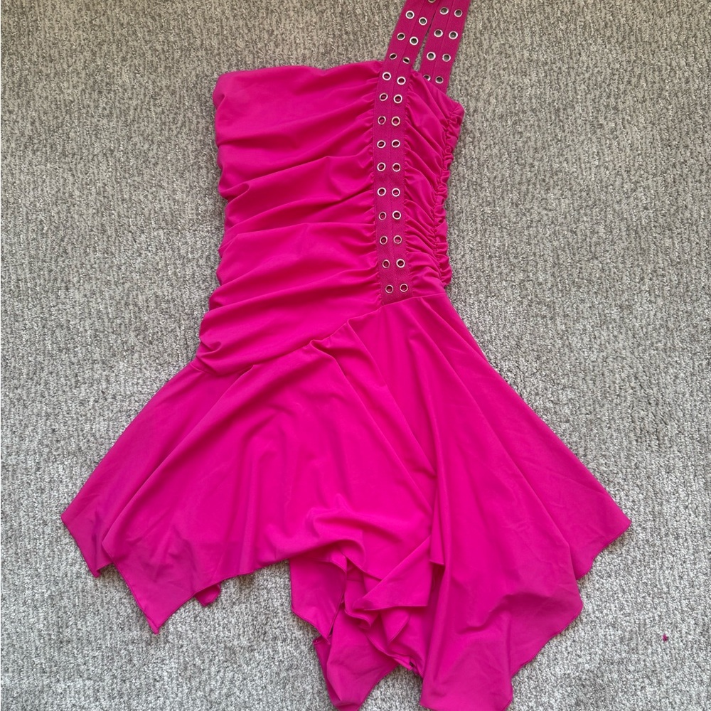 Generation Kiss Vibrant Pink One-Shoulder Dress Size XS